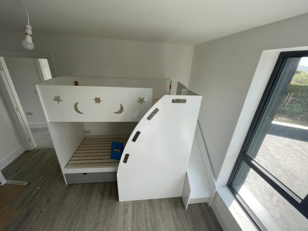 kids bunk bed with front stairs