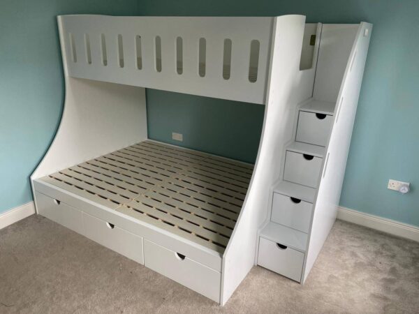 double on single bunk bed with storage