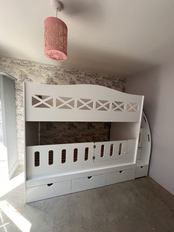 Bunk bed for young children with safety gates
