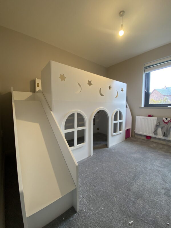 playhouse bed with slide, with mattress