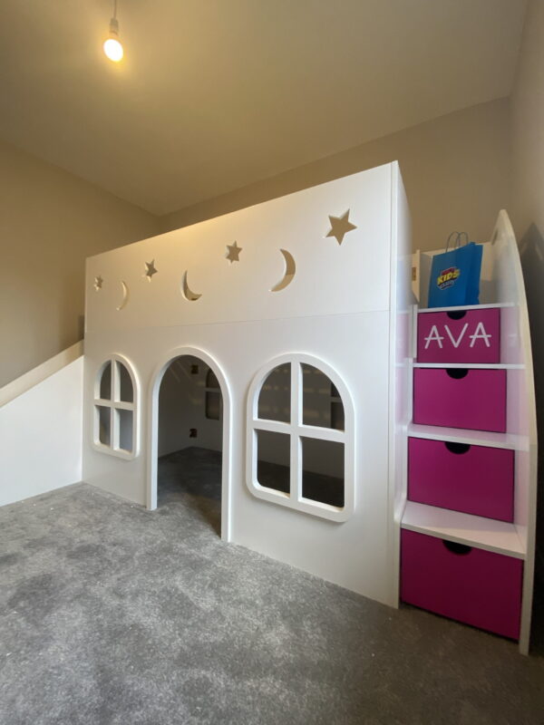 Kids playhouse bed with custom names!