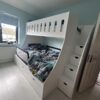 bunk bed for young children with storage