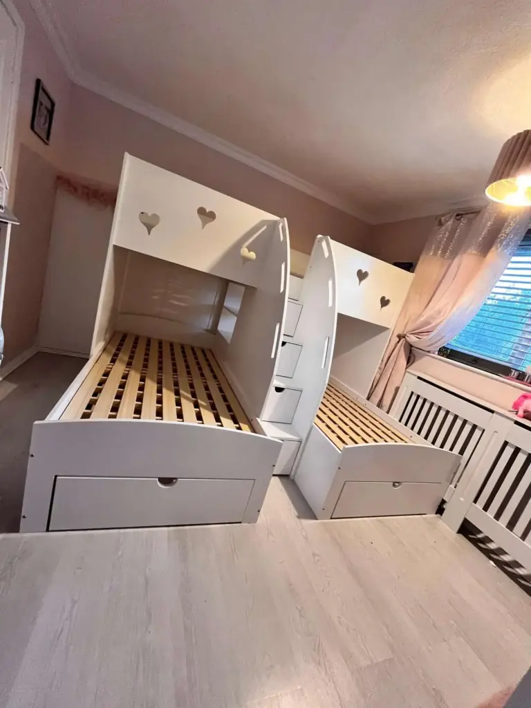 wooden triple bed