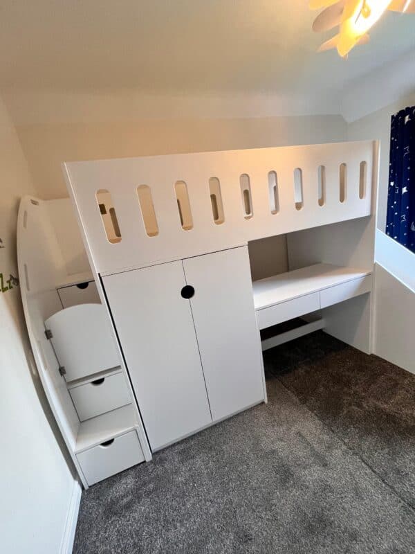 highsleeper with desk and wardrobe