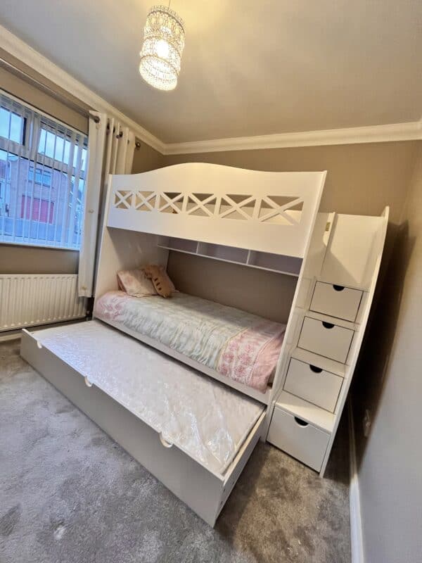 trundle bunk bed with stairs