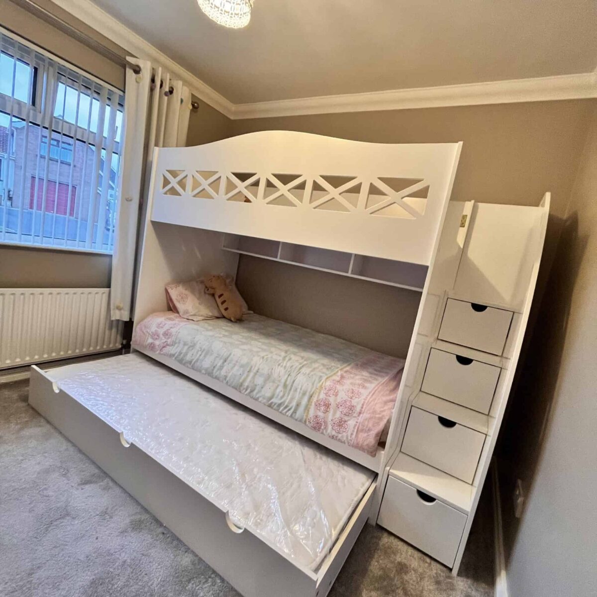 trundle bunk bed with stairs